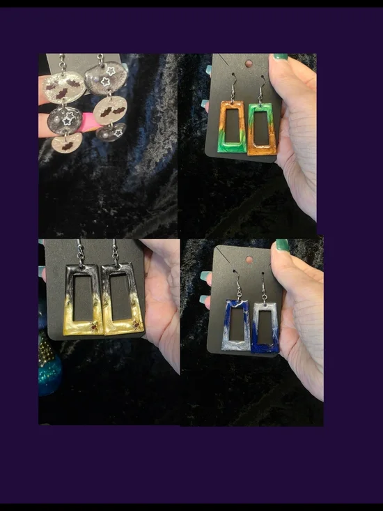 Handmade Colorful Resin Earrings - 3/$12 - Picture 11 of 13